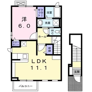 メゾン・ソレイユB【2階】の間取り