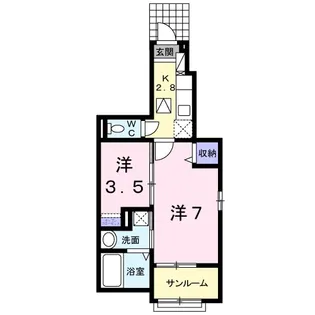 フローラル南別府【1階】の間取り