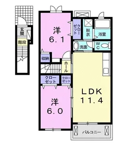 モーニングサン Ⅱ【2階】の間取り