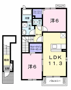ペル ラ メール 相見【2階】の間取り
