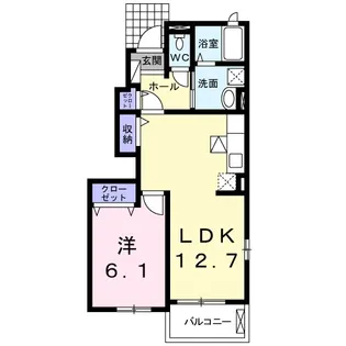 サンライト・カワサキD【1階】の間取り
