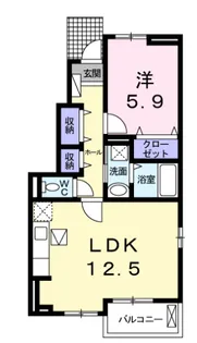 カーサ ボヌールA【1階】の間取り