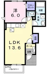 スウィート・ローズ・ハウスA【1階】の間取り