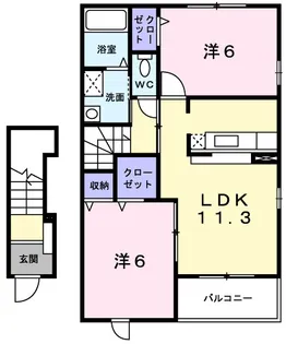 フレックス M【2階】の間取り