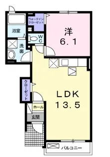 ボニート・アルカンシェルB【1階】の間取り