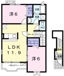グレイスフルB【2階】の間取り