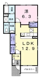 グリーンハウスD【1階】の間取り