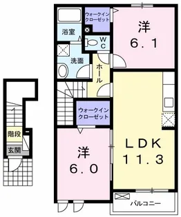 プリマヴェーラK A【2階】の間取り