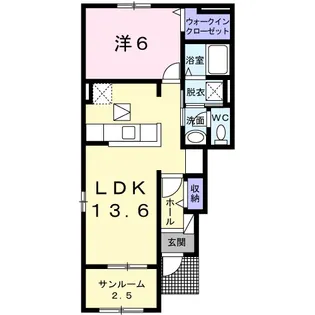 プロムナード 岸城【1階】の間取り
