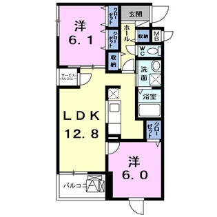 フェリシエ【3階】の間取り