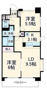 ディアプレイス【5階】の間取り