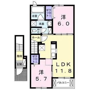 ひまわりⅢ【2階】の間取り