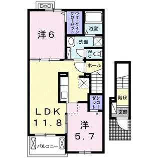 コンフォール B【2階】の間取り