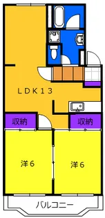 カナヤハイツⅡ【307号室】の間取り