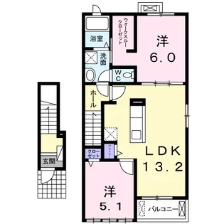 サニーメゾンB【2階】の間取り