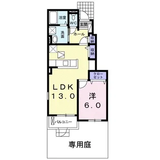 ライグッドⅥ B【1階】の間取り
