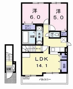 ベイコート 八幡【2階】の間取り
