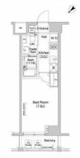 プラウドフラット東中野【1階】の間取り
