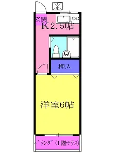 コーポ水引【108号室】の間取り