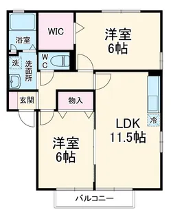 ルーナベルテ壱番館【102号室】の間取り