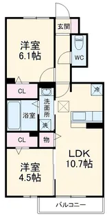 ノコパレス B棟【103号室】の間取り