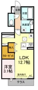 明日香【102号室】の間取り
