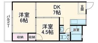 元浜メゾンオーク【301号室】の間取り