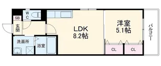 クリエオーレ螢池Ⅱ【103号室】の間取り