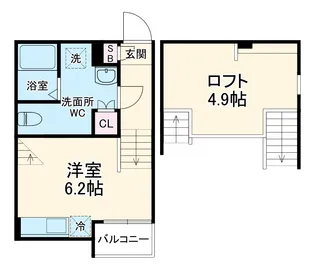 ランドスクエア須ケ口【1階】の間取り