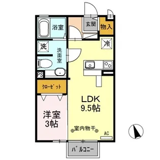エスポワール川田 B【2階】の間取り