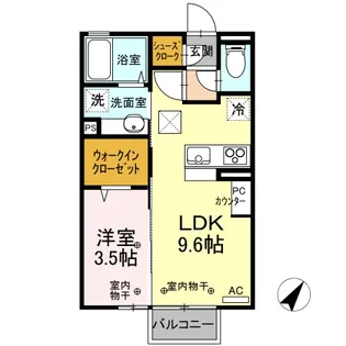 エーデルワイス【105号室】の間取り