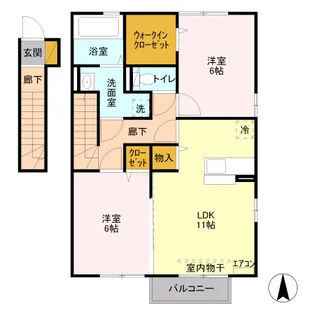 セント・レーク【2階】の間取り