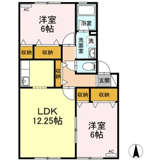 グランシティソレーユ B棟【1階】の間取り