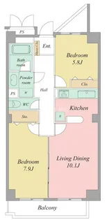佐鳴湖パークタウンサウス【1006号室】の間取り