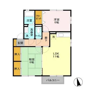 エスコルタ新町 B【201号室】の間取り