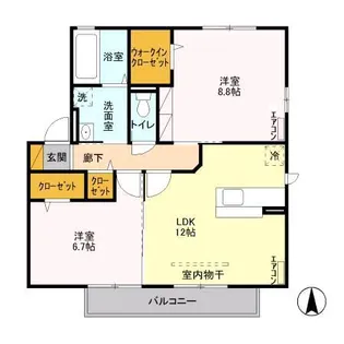 ベルグ II B【2階】の間取り