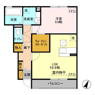 レジデンスMIYABI A【1階】の間取り