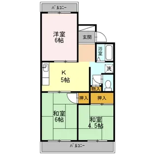 コーポ旭野 B棟【1階】の間取り