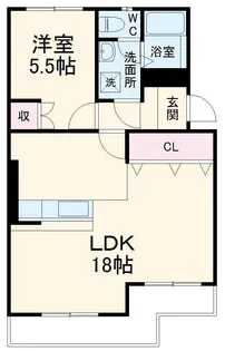アズニューリノ【1階】の間取り