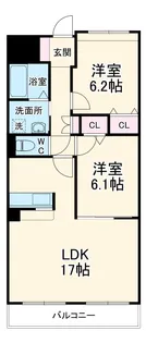 アソシア【302号室】の間取り
