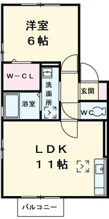 コーポ モア【1階】の間取り