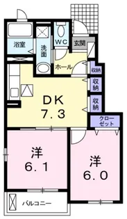 パーシモンB【1階】の間取り