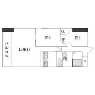 LONE STAR茶屋ヶ坂【2階】の間取り