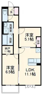 グリシーナⅡ【202号室】の間取り