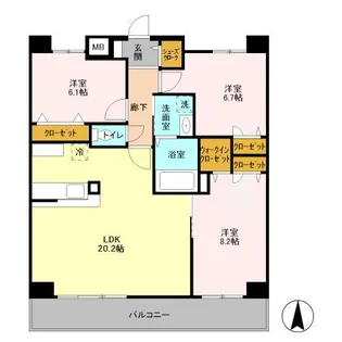 Rio Grande(リオグランデ)【9階】の間取り