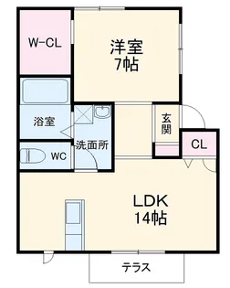 南ガーデンハウスW棟【2階】の間取り