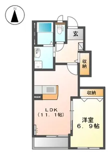 ソレイユ’A【1階】の間取り