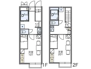 レオパレス拓【106号室】の間取り