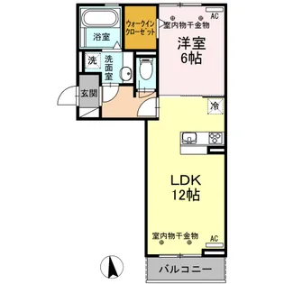 レジデンス朝日町 B棟【3階】の間取り