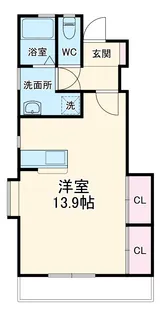 リバティ八幡B【1階】の間取り